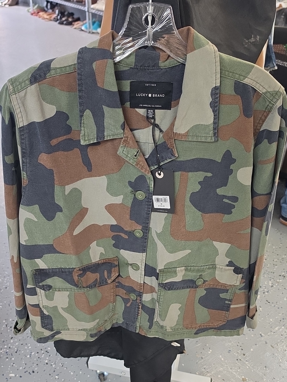 Lucky Brand Men's Camouflage Field Jacket - Green/Brown/Black